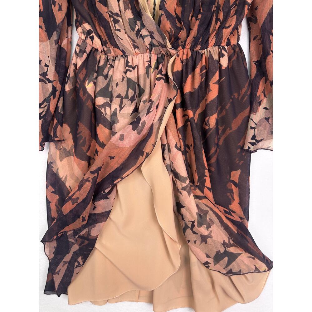 Alice + Olivia Silk Blush Floral Print Mini Dress Size Small Gossip Girl - Picture 4 of 10